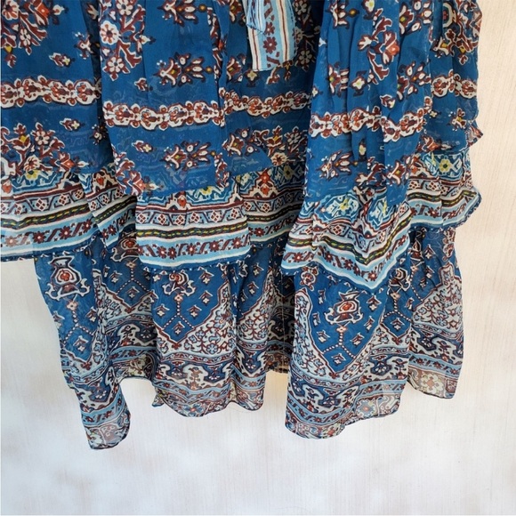 Anthropologie Sasha Ruffled Maxi Dress Blue NWT Women’s size small boho ANTHRO - Picture 8 of 9